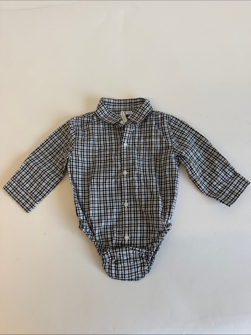 Janie and Jack Classic Navy & White Plaid Baby Bodysuit Shirt